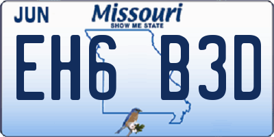 MO license plate EH6B3D