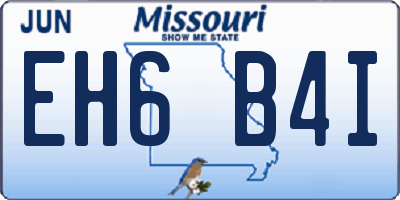 MO license plate EH6B4I