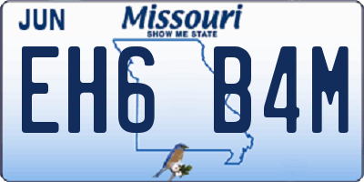 MO license plate EH6B4M