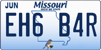 MO license plate EH6B4R