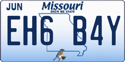 MO license plate EH6B4Y