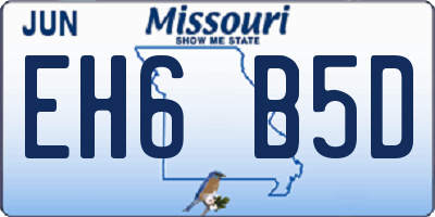 MO license plate EH6B5D