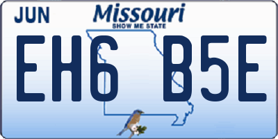 MO license plate EH6B5E