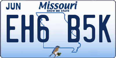 MO license plate EH6B5K
