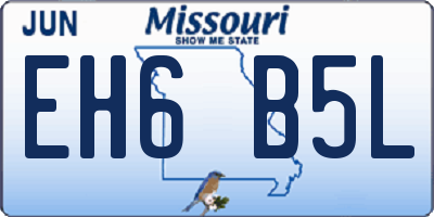 MO license plate EH6B5L