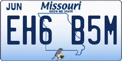 MO license plate EH6B5M