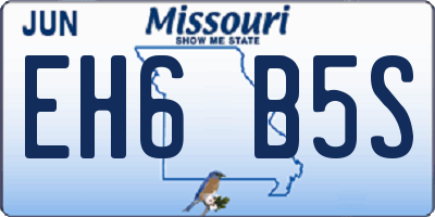 MO license plate EH6B5S