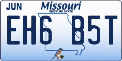 MO license plate EH6B5T