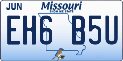 MO license plate EH6B5U