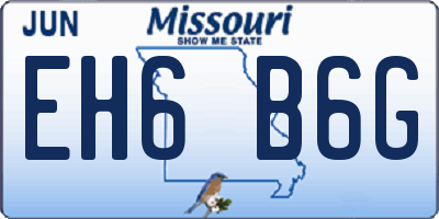 MO license plate EH6B6G