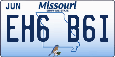 MO license plate EH6B6I