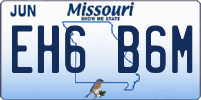 MO license plate EH6B6M