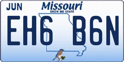 MO license plate EH6B6N