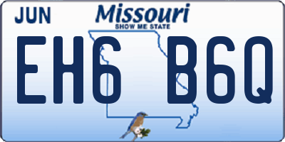 MO license plate EH6B6Q