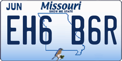 MO license plate EH6B6R