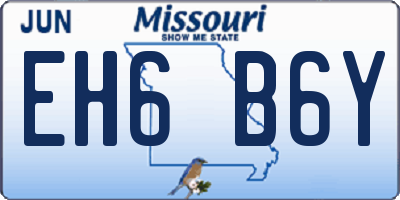 MO license plate EH6B6Y