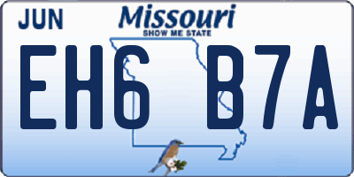 MO license plate EH6B7A