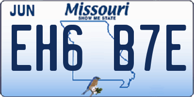 MO license plate EH6B7E