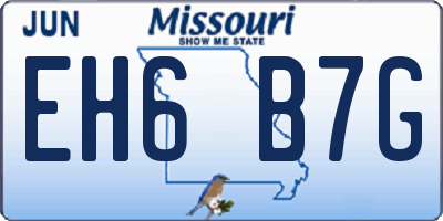 MO license plate EH6B7G