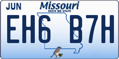 MO license plate EH6B7H