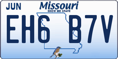 MO license plate EH6B7V
