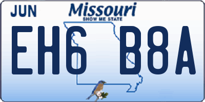 MO license plate EH6B8A