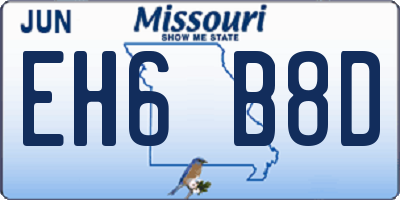 MO license plate EH6B8D