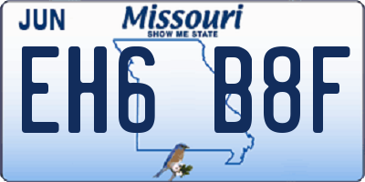 MO license plate EH6B8F