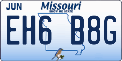 MO license plate EH6B8G