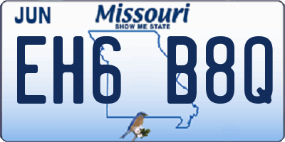 MO license plate EH6B8Q