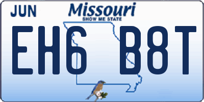 MO license plate EH6B8T