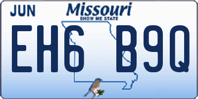 MO license plate EH6B9Q