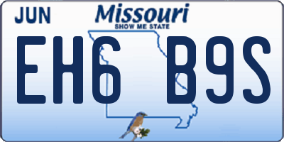 MO license plate EH6B9S