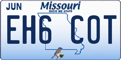 MO license plate EH6C0T
