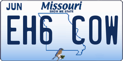 MO license plate EH6C0W