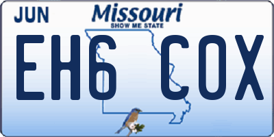 MO license plate EH6C0X