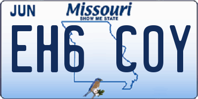 MO license plate EH6C0Y