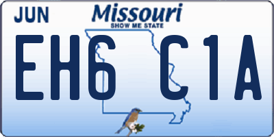 MO license plate EH6C1A
