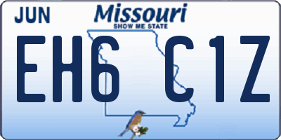MO license plate EH6C1Z