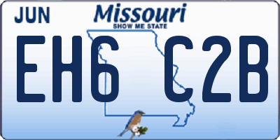 MO license plate EH6C2B