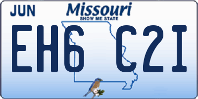 MO license plate EH6C2I