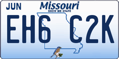 MO license plate EH6C2K