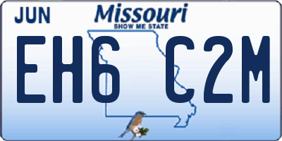 MO license plate EH6C2M