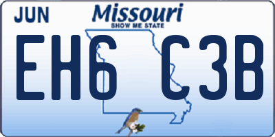 MO license plate EH6C3B
