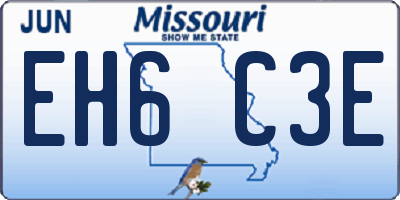 MO license plate EH6C3E