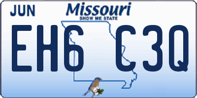 MO license plate EH6C3Q