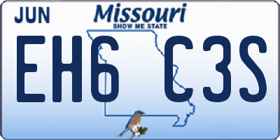 MO license plate EH6C3S