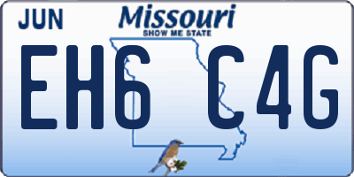 MO license plate EH6C4G