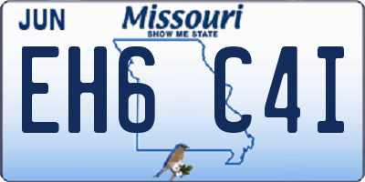 MO license plate EH6C4I