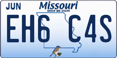 MO license plate EH6C4S